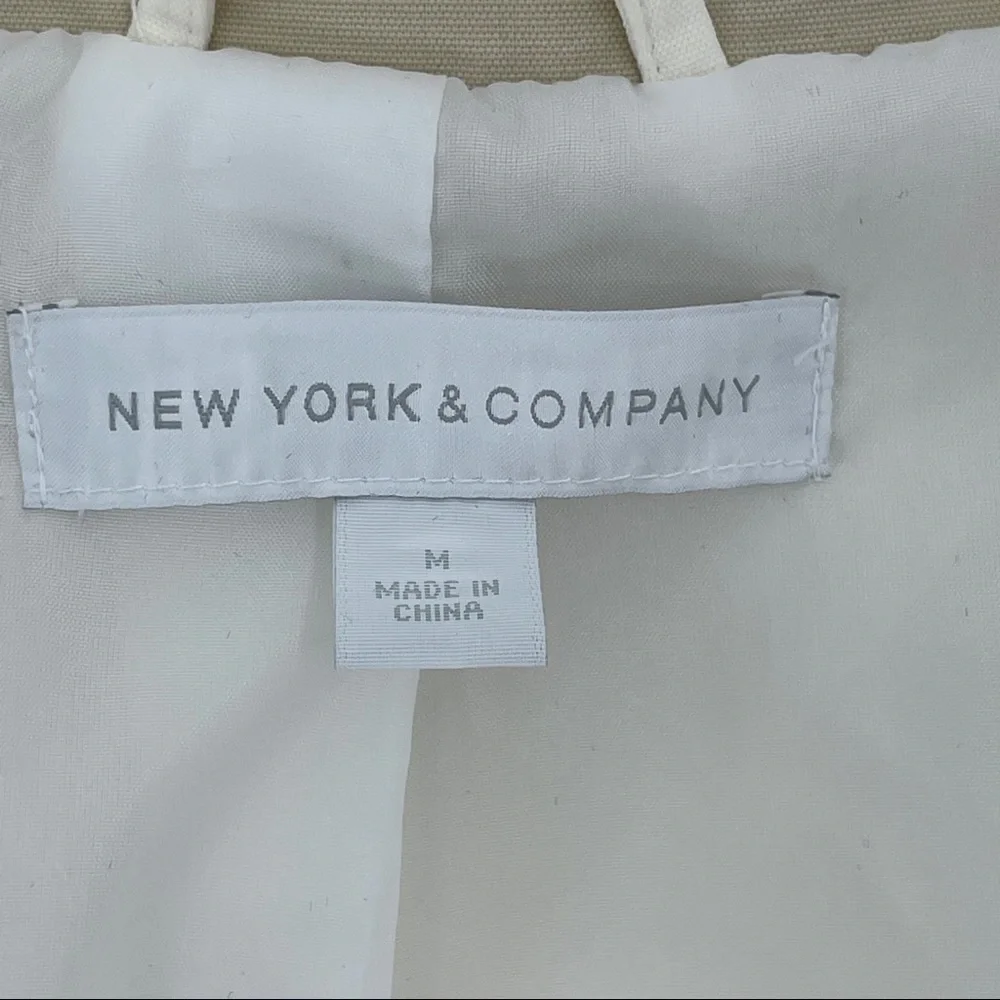 New York & Company Asymmetrical Zip Rain Coat Sz M - Picture 12 of 13